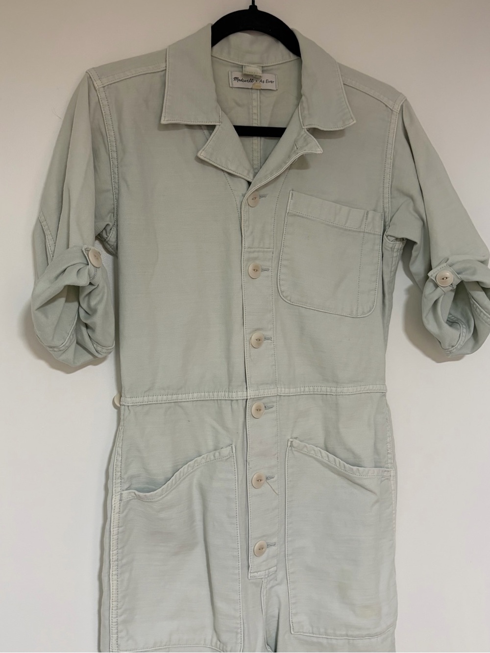 Madewell x As Ever Coveralls in Dawn Mist Garment-dyed Jumpsuit Size XXS - Picture 3 of 9